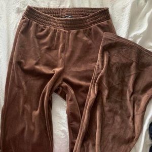 Charlotte Russe Velour Flare Trackpants